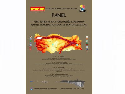 TRABZONDA "YENİ DEPREM VE BİNA YÖNETMELİĞİ KAPSAMINDA KENTSEL DÖNÜŞÜM PLANLAMA VE İMAR UYGULAMALARI" KONULU PANEL